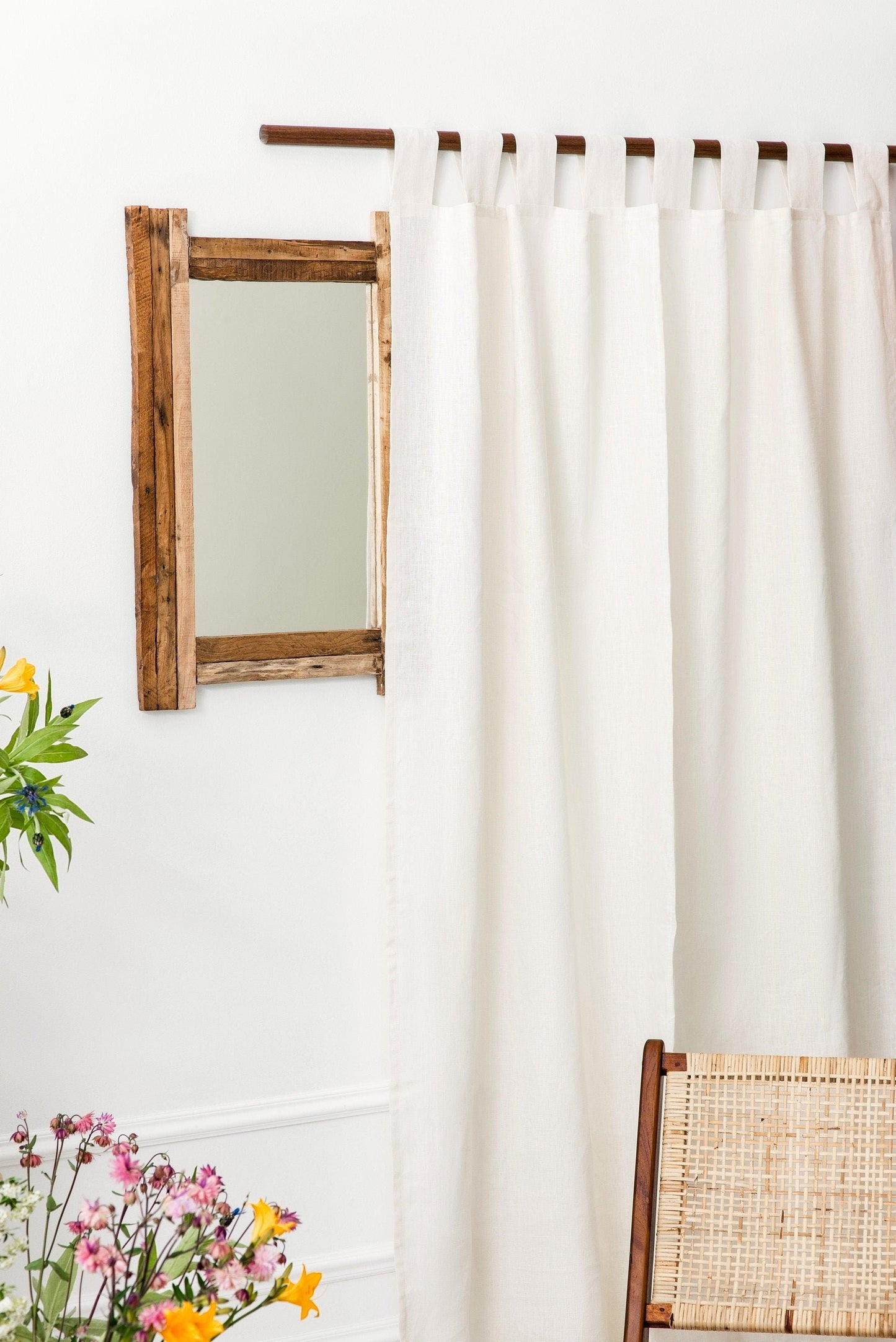 Tab top linen curtains
