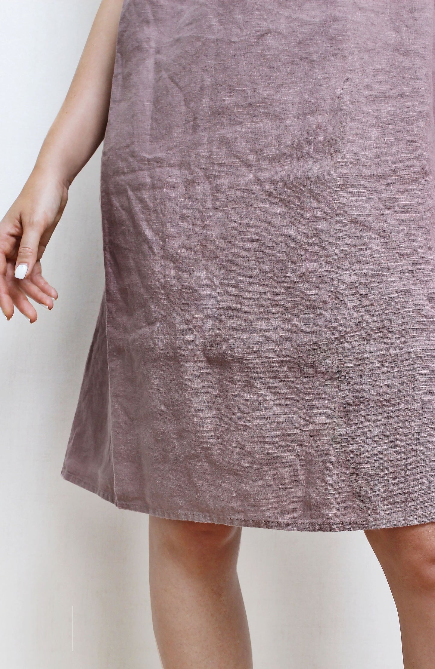 Linen nightgown with ruffles